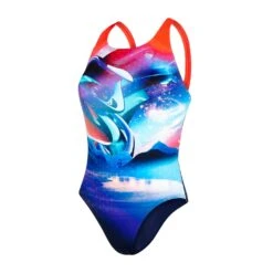 Speedo Swimming Pool Solar Surface Platzierung Digital Powerback Lila Blaue Frau