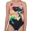 Speedo ColourBlend Placement Digital Powerback Damen Badeanzug Schwarz/rosa/gelb -Schwimmsport Verkauf 8 06187d754 1