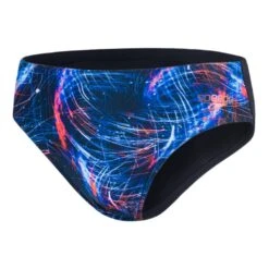 Speedo Allover Digital Badeanzug 7cm Kurz Schwarz Rot Blau