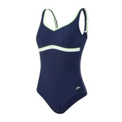 Badeanzug Speedo Contourluxe 1 Teil Marineblau/grün/weiß Damen