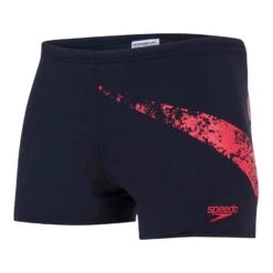 Speedo BoomStar Placement Aquashort Badehose Blau/rot
