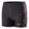 Bademode Speedo Paintblast Allover Panel Aquashort Schwarz Rot Kind -Schwimmsport Verkauf SO 8 09530C238