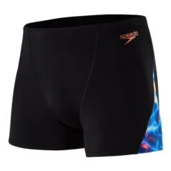 Bademode Speedo Storm Wave Allover Digital V Panel Aquashort Schwarz Blau