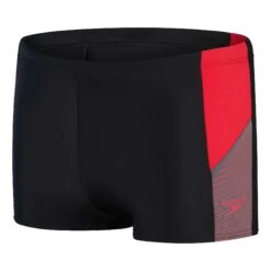 Speedo Dive Aquashort Badehose Schwarz/rot/grau