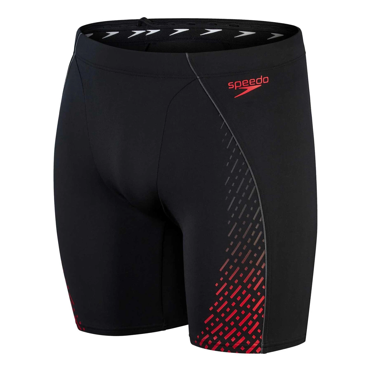 Speedo Eco Endurance+ Pro Mid Badehose Schwarz/rot/grau 3 Speedo Eco Endurance+ Pro Mid Badehose Schwarz/rot/grau