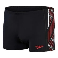 Speedo Tech Panel Badehose Schwarz/rot/weiß