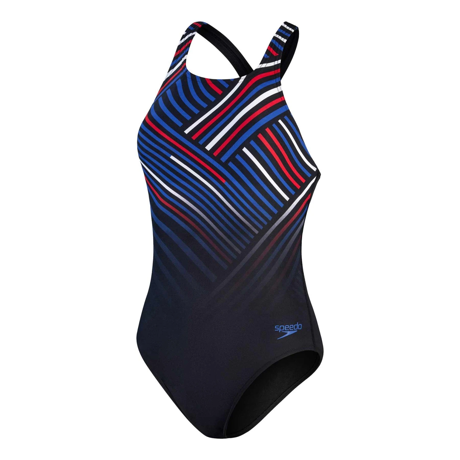 Speedo Medalist Digital Placement Damen Badeanzug Schwarz/blau/rot 3 Speedo Medalist Digital Placement Damen Badeanzug Schwarz/blau/rot