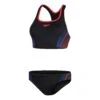 Speedo Placement Racerback Damen Bikini Schwarz/rot/marineblau -Schwimmsport Verkauf so 8 00306014834 001