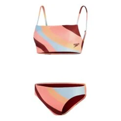 Speedo Thinstrap Damen Bikini Rosa/granatrot/hellblau