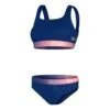 Speedo Deep U-Back Damen Badeanzug Marineblau/rosa/orange -Schwimmsport Verkauf so 8 00308415498 001