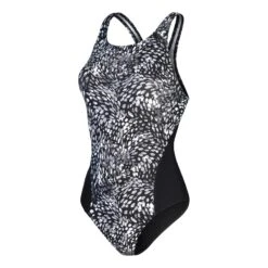 Speedo Allover Digital Recordbreaker Damen Badeanzug Schwarz/grau/weiß