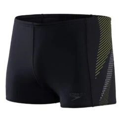 Speedo Tech Panel Aquashort Badehose Schwarz/gelb