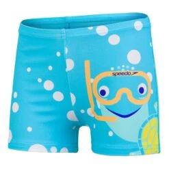 Speedo Tommy Turtle Placement Aquashort Jungen Badehose Blau/orange