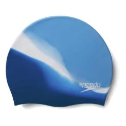 Speedo Multi Colour Silicone Schwimmkappe Hellblau/weiß/dunkelblau