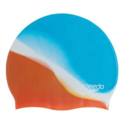 Speedo Multi Colour Silicone Schwimmkappe Blau/orange