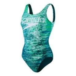 Speedo Placement U-Back Damen Badeanzug Blau/grün