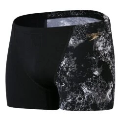 Speedo Allover Digital V Panel Aquashort Schwimmhose Schwarz/weiß