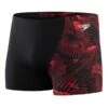 Speedo Allover V Aquashort Badehose Schwarz/knallrot -Schwimmsport Verkauf so 8 09734g828 001