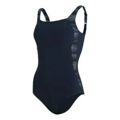 Speedo LunaLustre Printed Damen Badeanzug Schwarz/weiß/grau