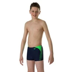 Badehose Speedo Boom Splice Aquashort Dunkelblau/grün Jungen