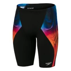 Speedo Placement Digital V Jammer Badehose Schwarz/blau/orange