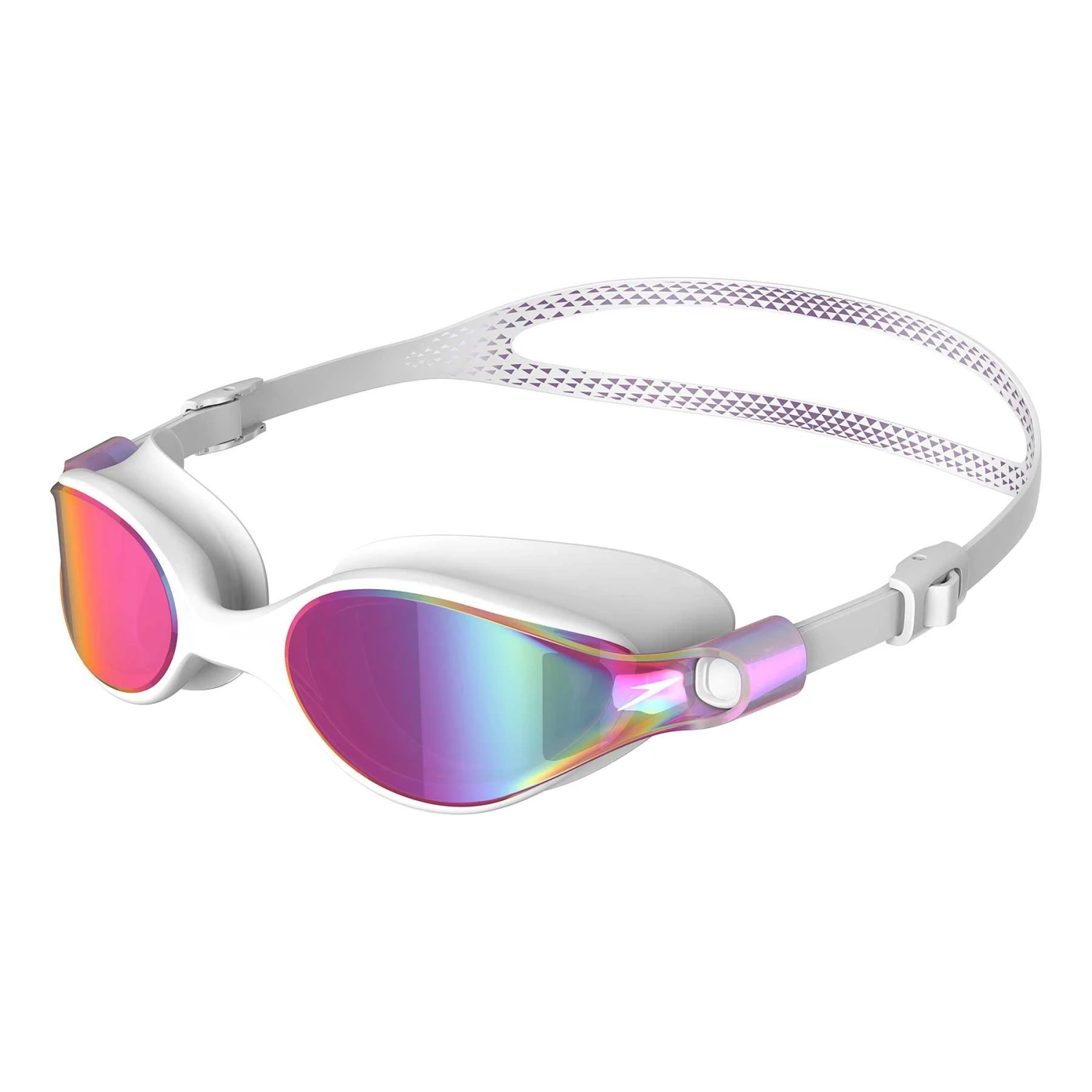 Speedo V-Class Virtue Damen Schwimmbrille Weiß Mit Rosanen Verspiegelten Gläsern 3 Speedo V-Class Virtue Damen Schwimmbrille Weiß Mit Rosanen Verspiegelten Gläsern