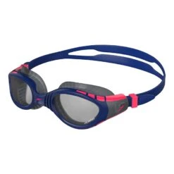 Speedo Futura Biofuse Flexiseal Triathlon Schwimmbrille Blau/rot Mit Schwarzen Polarisierten Gläsern
