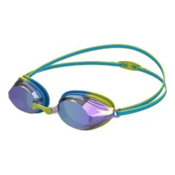 Speedo Vengeance Mirror Kinder Schwimmbrille Grün/blau Mit Verspiegelten Blauen Gläsern
