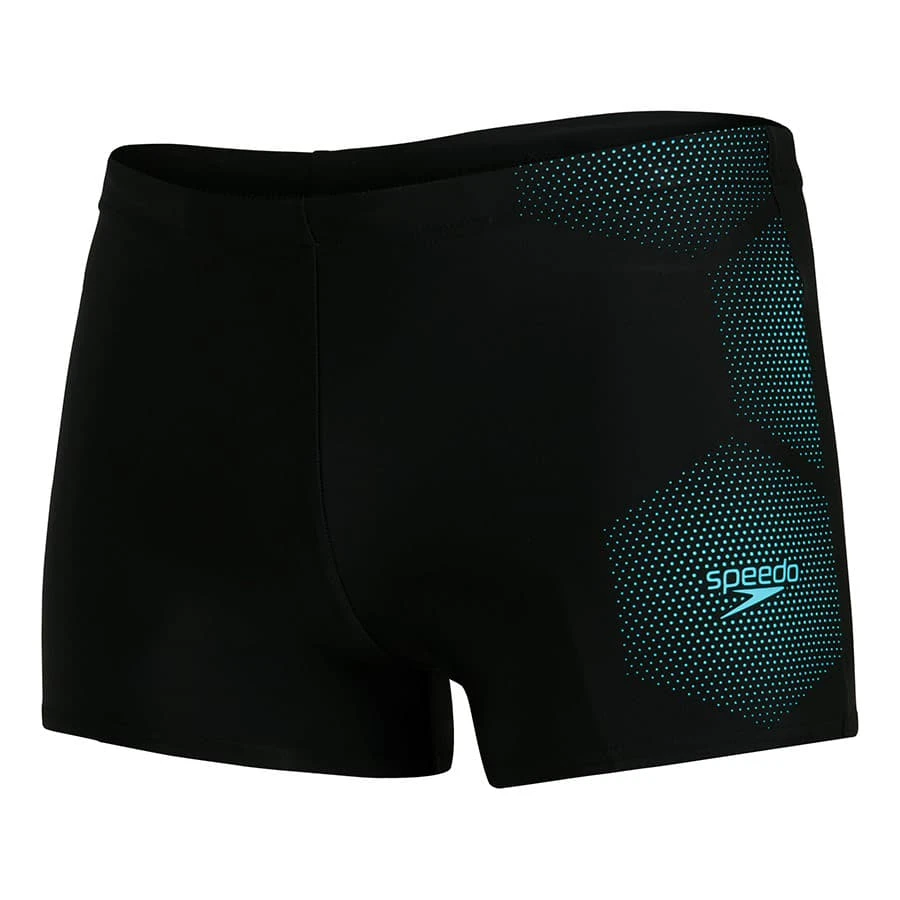 Speedo Tech Placement Aquashort Badehose Schwarz/blau 3 Speedo Tech Placement Aquashort Badehose Schwarz/blau