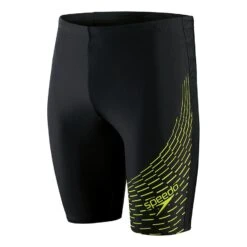 Speedo Medley Logo Jammer Badehose Schwarz/gelb