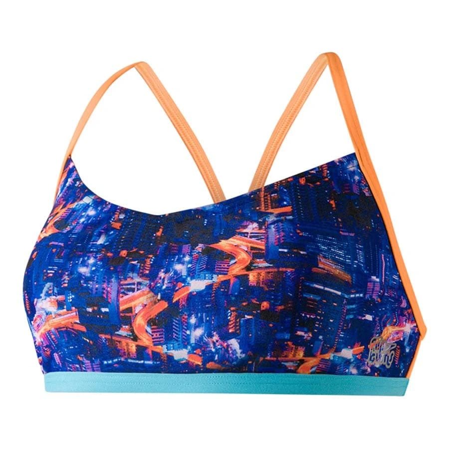 Bikini-Top Speedo Kanji Lights Ribbonback Blau/orange Damen 3 Bikini-Top Speedo Kanji Lights Ribbonback Blau/orange Damen