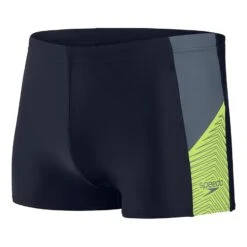 Speedo Dive Aquashort Badehose Marineblau/grau/gelb