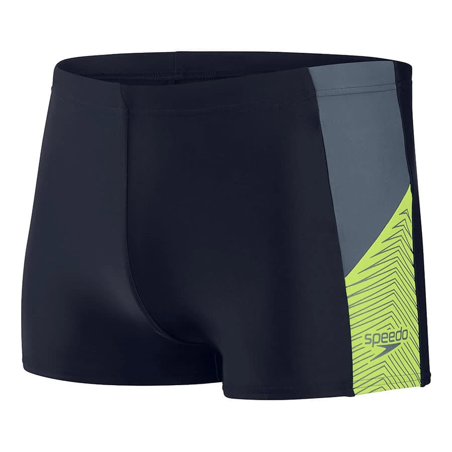 Speedo Dive Aquashort Badehose Marineblau/grau/gelb 3 Speedo Dive Aquashort Badehose Marineblau/grau/gelb