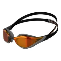 Speedo Fastskin Pure Focus Schwimmbrille Schwarz/grau Mit Orange Verspiegelten Scheiben