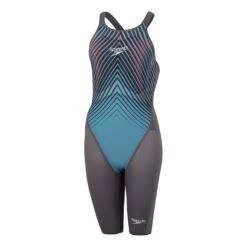 Speedo Fastskin LZR Pure Valor Openback Kneeskin Damen Badeanzug Schwarz/blau