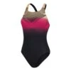 Speedo Digital Placement Medalist Damen Badeanzug Schwarz/magenta