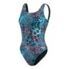 Speedo Allover Deep U-Back Damen Badeanzug Schwarz/blau/rosa -Schwimmsport Verkauf so 8 12369g739 001