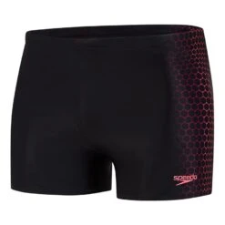 Speedo Placement Aquashort Badehose Schwarz/rot