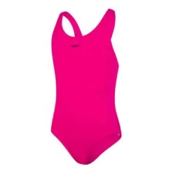 Speedo Essential Endurance+ Medalist Mädchen Badeanzug Rosa/Logo Rosa