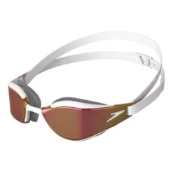 Speedo Fastskin Hyper Elite Schwimmbrille Weiß Mit Rosa Verspiegelten Scheiben