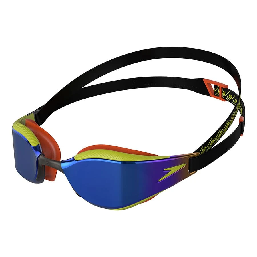 Speedo Fastskin Hyper Elite Kinder Schwimmbrille Schwarz Mit Verspiegelten Blauen Gläsern 3 Speedo Fastskin Hyper Elite Kinder Schwimmbrille Schwarz Mit Verspiegelten Blauen Gläsern