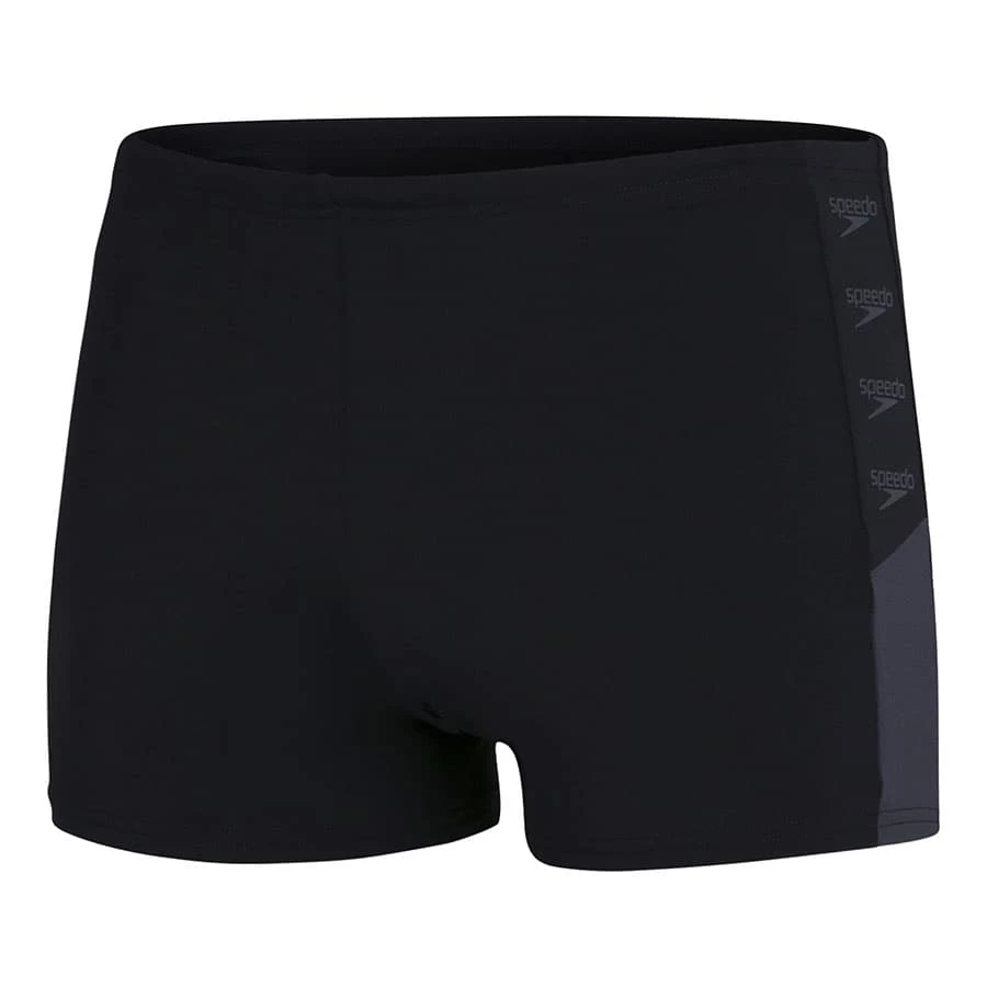 Speedo Boom Logo Splice Aquashort Badehose Schwarz/grau 3 Speedo Boom Logo Splice Aquashort Badehose Schwarz/grau