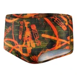 Speedo Wall Spray 17cm Club Training Allover Badehose Schwarz/orange/grün