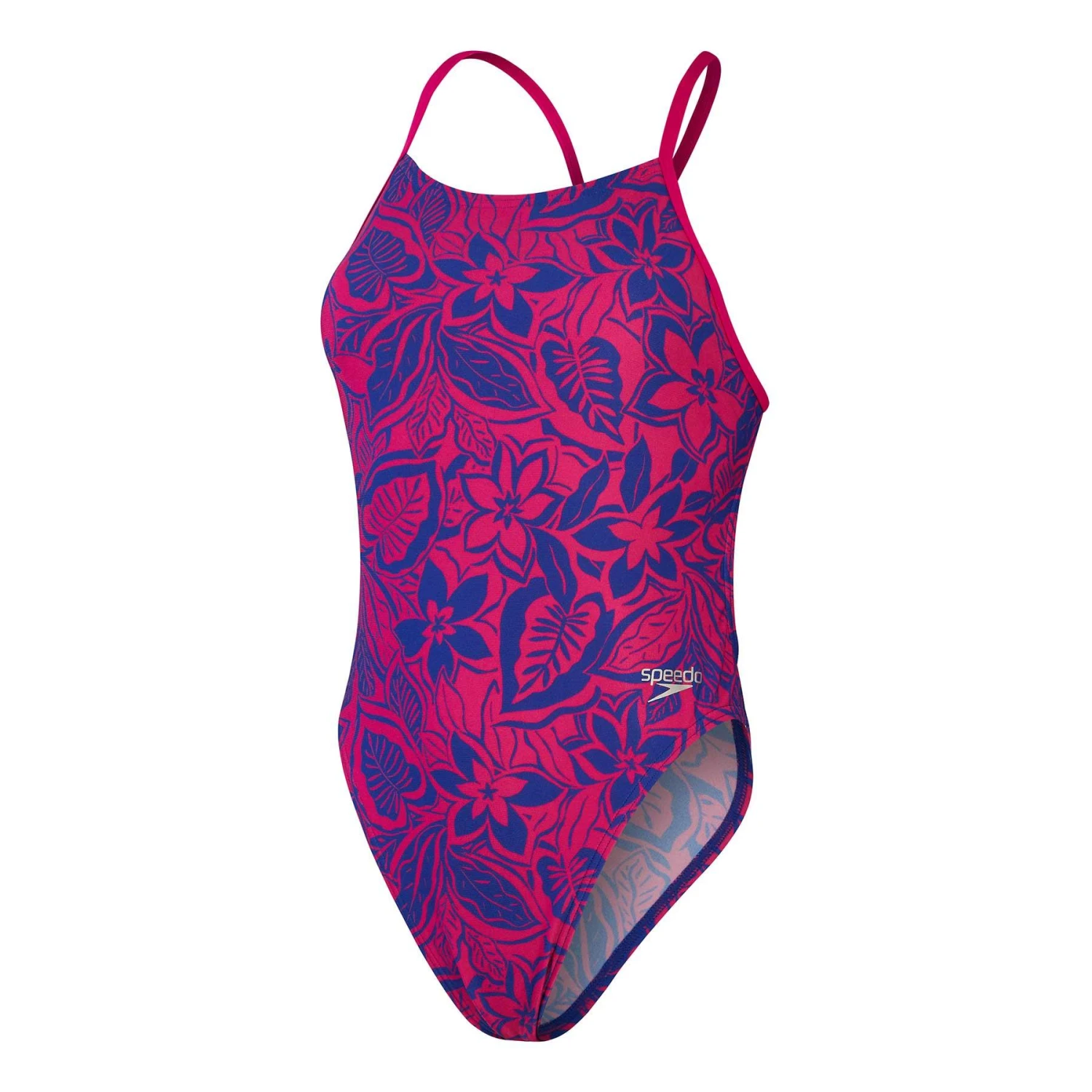 Speedo Allover Print Tie-Back Damen Badeanzug Magenta/elektrisch-blau 3 Speedo Allover Print Tie-Back Damen Badeanzug Magenta/elektrisch-blau
