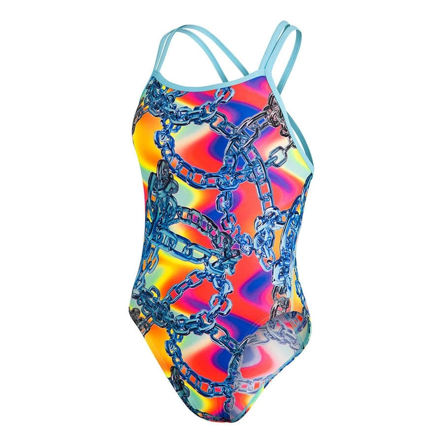 Speedo Allover Starback Damen Badeanzug Blau/bunt 3 Speedo Allover Starback Damen Badeanzug Blau/bunt