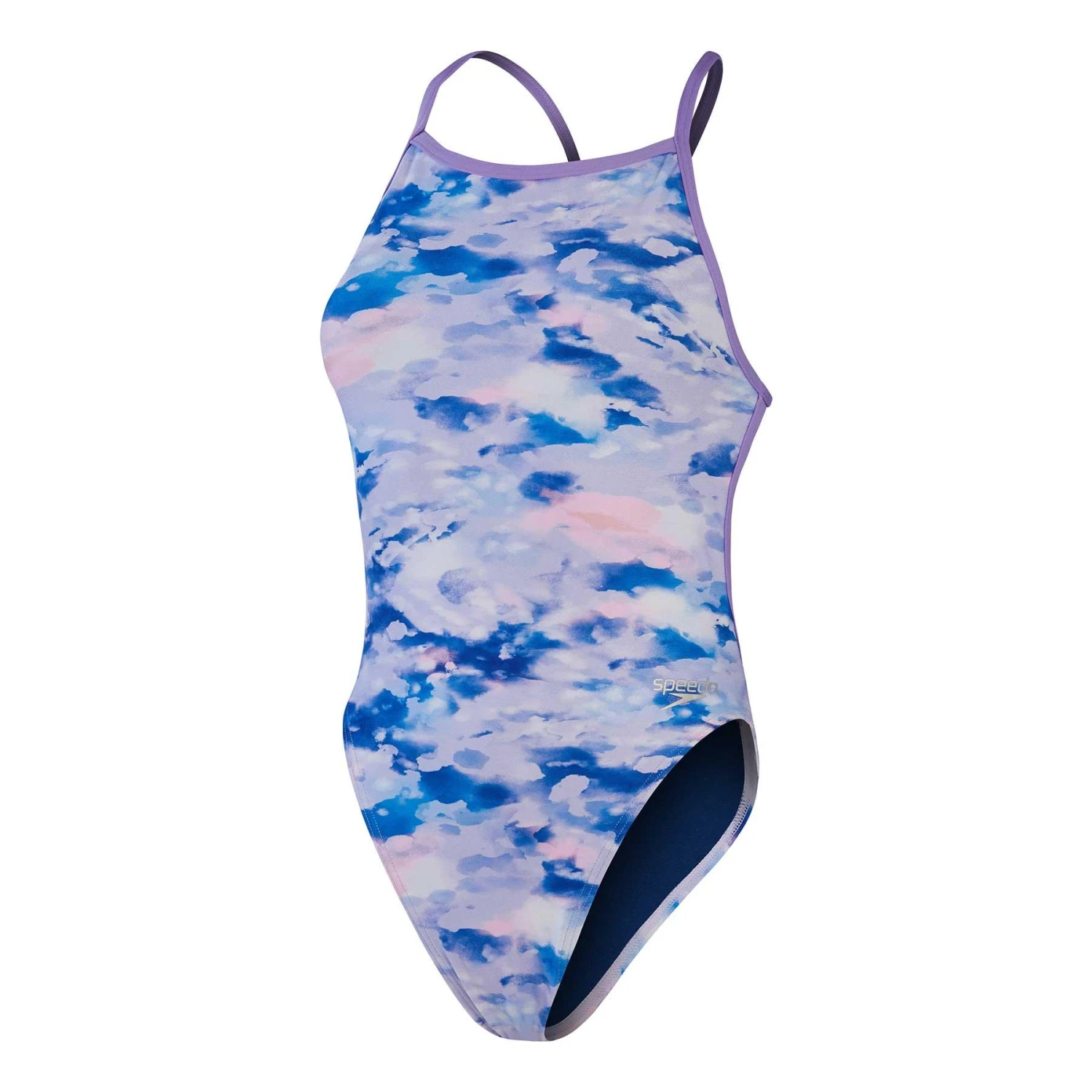 Speedo Allover Vback Damen Badeanzug Lila/marineblau/weiß 3 Speedo Allover Vback Damen Badeanzug Lila/marineblau/weiß