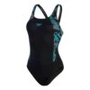 Speedo Hyperboom Splice Muscleback Damen Badeanzug Schwarz/hellblau -Schwimmsport Verkauf so 8 1347006879 001