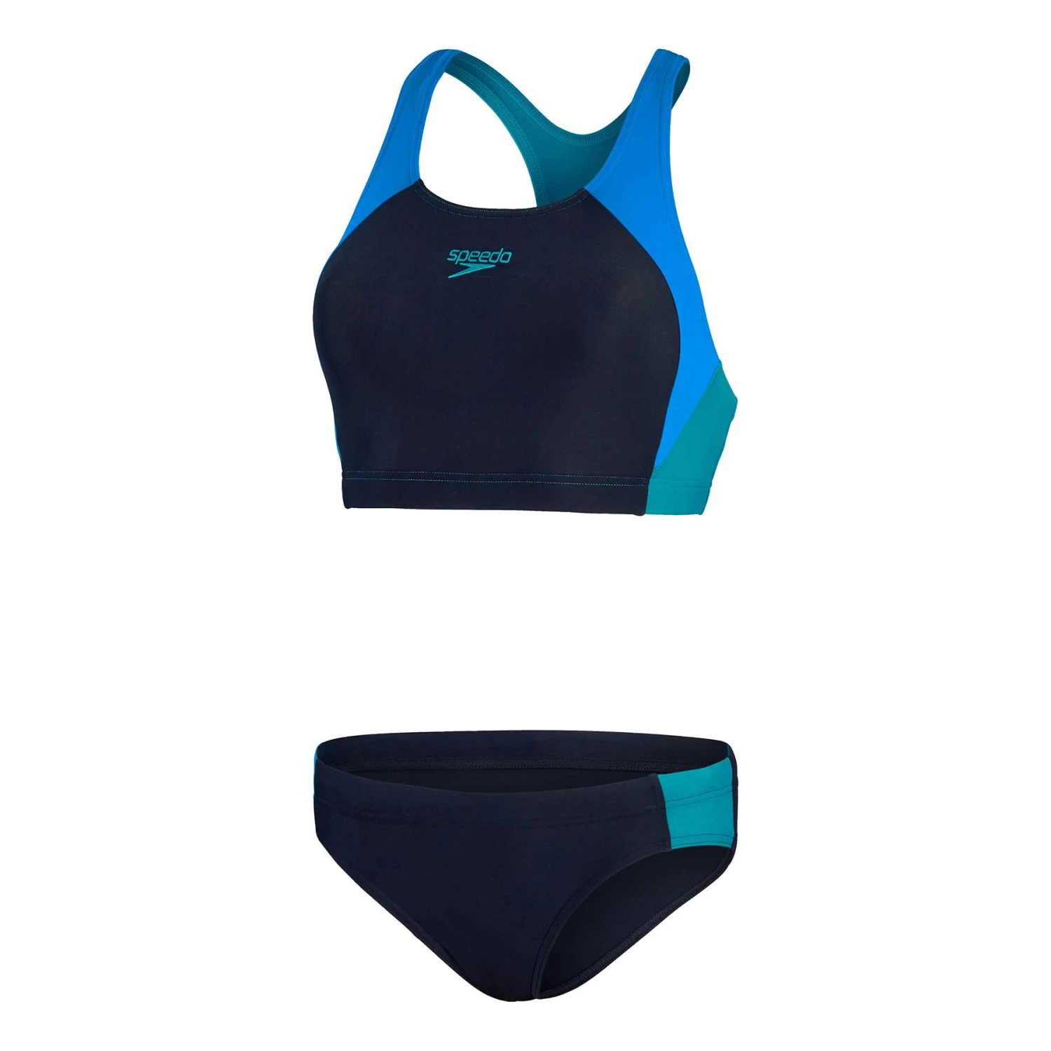 Speedo Colourblock Splice Damen Bikini Dunkelblau/marineblau/türkis 3 Speedo Colourblock Splice Damen Bikini Dunkelblau/marineblau/türkis