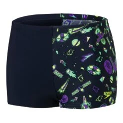 Speedo Allover Aquashort Kinder Badehose Lila/gelb